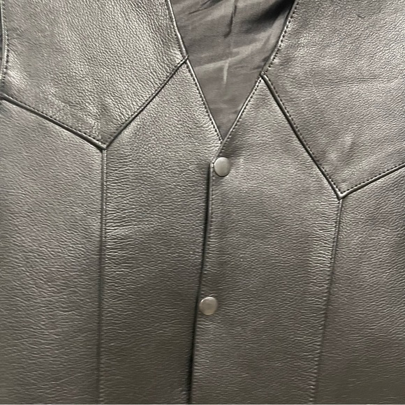 Vintage Vance Leathers Men’s Black Motorcycle Vest Size 44 - Picture 4 of 5